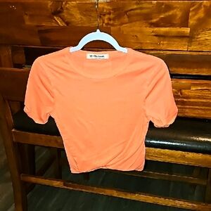 We The Free womens Bright Orange Top!! Twist front sz small. Cropped